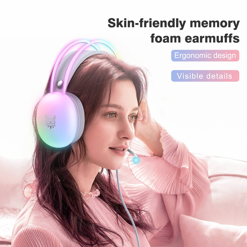 ONIKUMA X25 Gaming Headset RGB + Headband Multicolour Breathing Lights_voghion.com