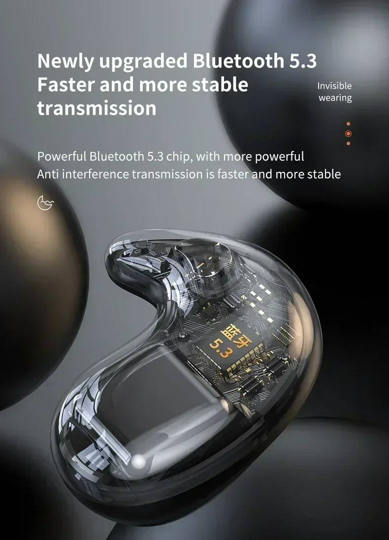 X55 Mini auricolari wireless Cuffie Bluetooth Riduzione del rumore Sport Gioco Sonno Bluetooth 50 auricolari Cuffie stereo HIFI Musica_voghion.com