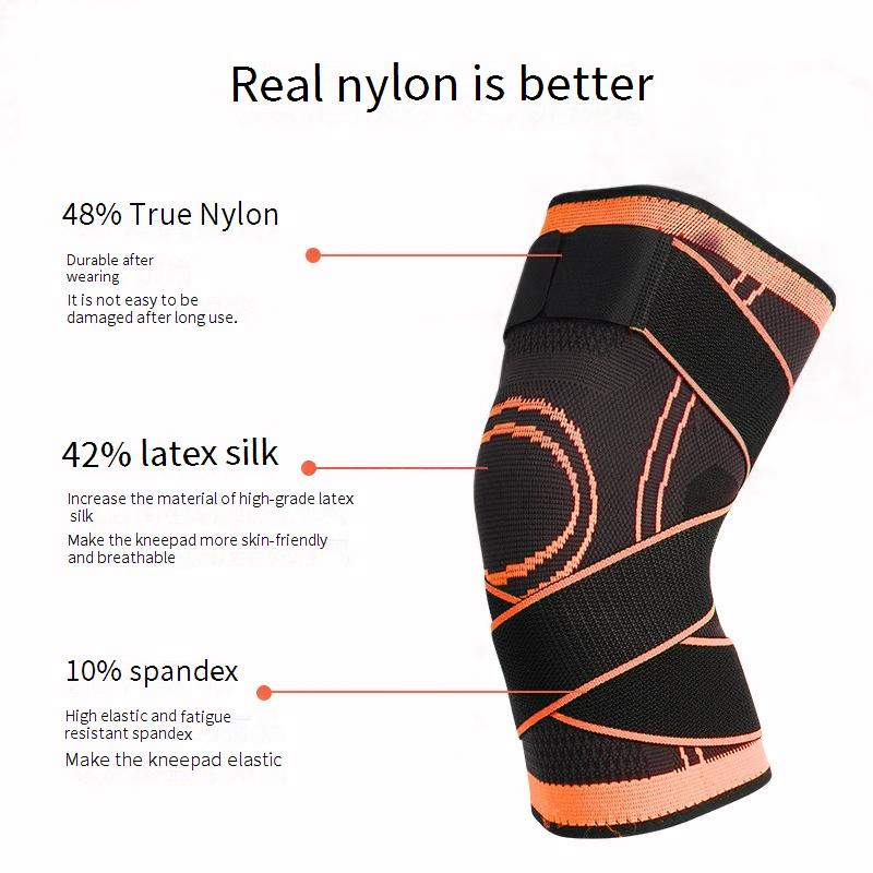 Professional Compression Knee Brace With Dual Straps – Breathable Nylon Support For Basketball, Hiking & Running (3 Colors, 3 Sizes, Single-Pack)_voghion.com
