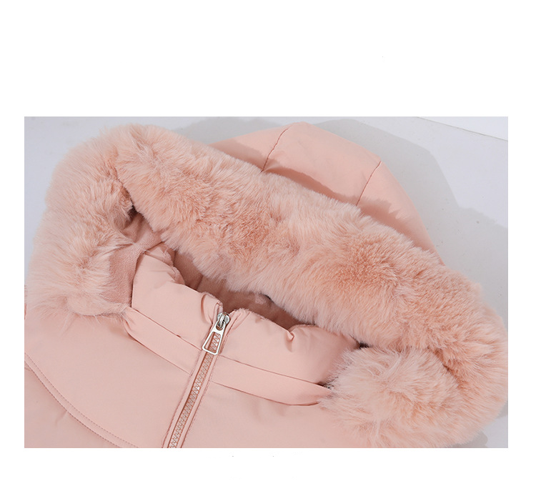 Doudoune courte convertible à manches amovibles et capuche en fausse fourrure pour femme - Manteau d'hiver taille haute doublé polaire épaisse_voghion.com