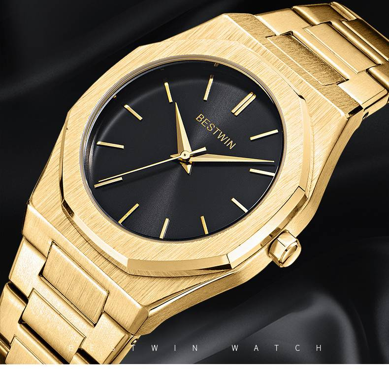 Men's Fashion Minimalist Quartz Watch With Butterfly Clasp, Stainless Steel Band, And Mineral Glass Watch Butterfly Double Snap_voghion.com