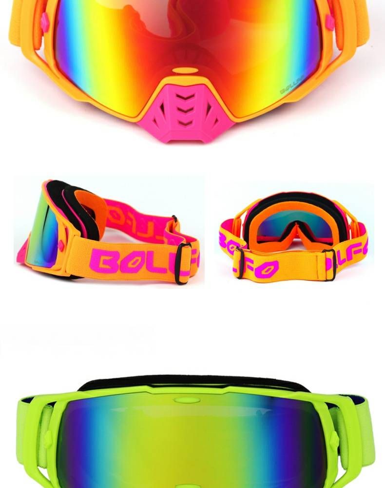 Motorcycle Goggles With Interchangeable Lenses – Anti-Fog, Windproof, UV Protection For Cycling, Skiing & Outdoor Sports (Black Frame/Revo Red Lens)_voghion.com