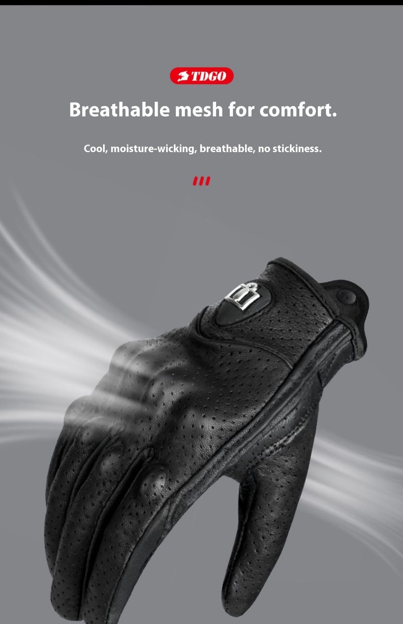 Motorcycle Gloves – Premium Lambskin & Cowhide (Windproof/Touchscreen/Breathable, All-Season Riding, M/L/XL, Black/Yellow)_voghion.com