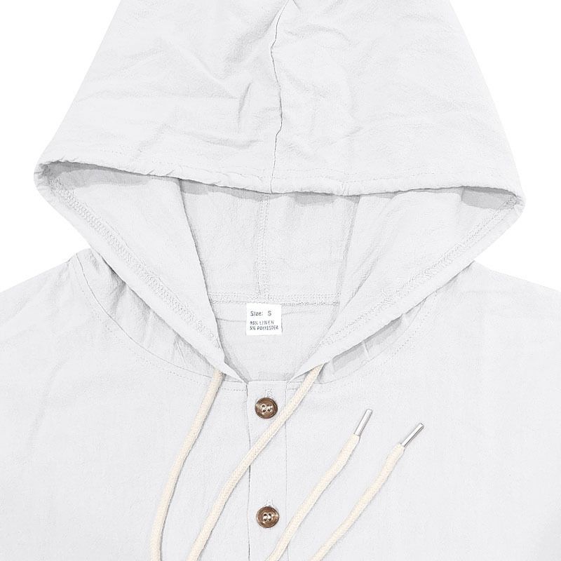 Men's Linen Hooded Shirt & Pants Set - Breathable Beachwear For Spring & Summer Fashion Trends Hot-selling_voghion.com