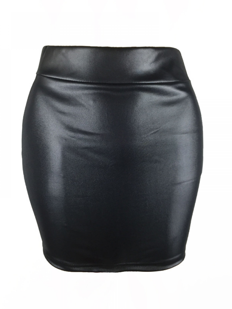 hot selling Summer Bodycon Pu Mini Skirt Women Solid Black Package Hip Regular Waist Office Lady Skirts Sexy Faldas mujer moda_voghion.com