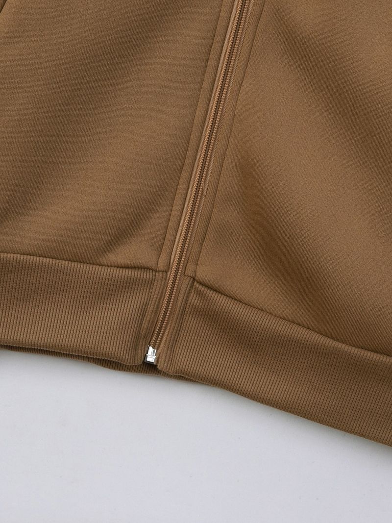 Neuer Herren-Strickmantel für Frühling und Herbst: Langarm, Stehkragen, Reißverschluss, farblich abgestimmt – ein trendiger und vielseitiger Herrenmantel._voghion.com