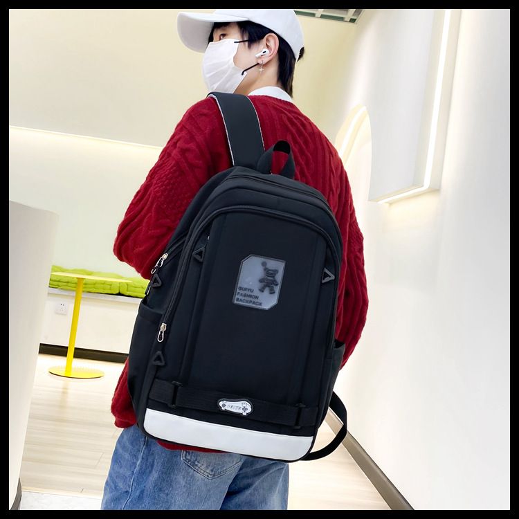 Kinderrucksäcke Moderucksack Neue einfache Junior High School Student Vierteilige Schultasche Große Kapazität Computertasche Nylonrucksack_voghion.com