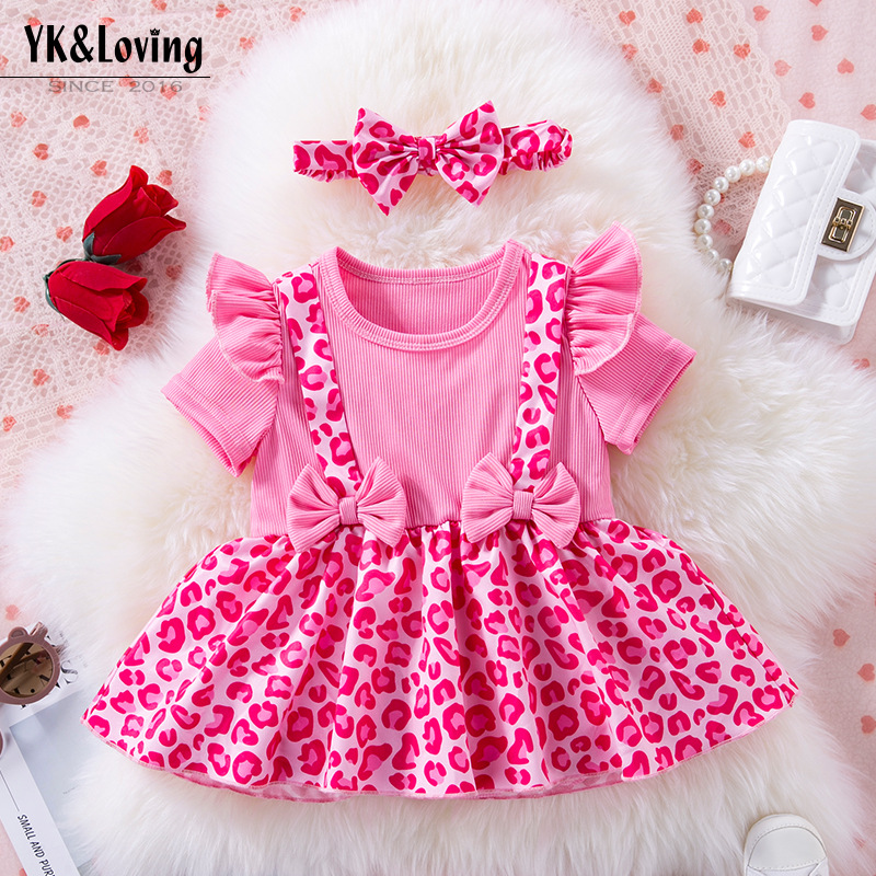 Épaissi nouvel été à la mode mignon faux deux pièces fille manches volantes Jingzhou bébé Triangle paquet pet princesse_voghion.com