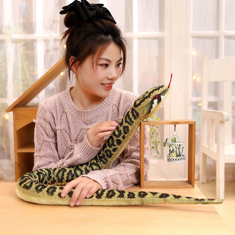 Large Plush Snake Realistic Toy For Kids Soft And Cuddly 120cm Pp Cotton Animal Stuffed_voghion.com