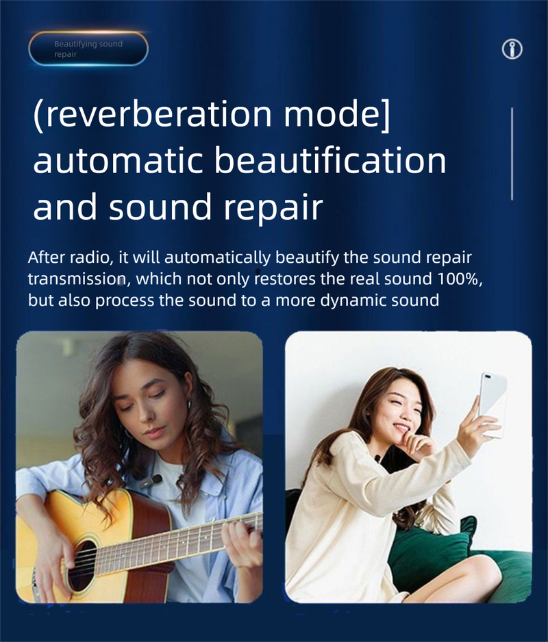 Wireless Lavalier Microphone Live Streaming Recording Clip-on Mic New Noise Reduction M2_voghion.com