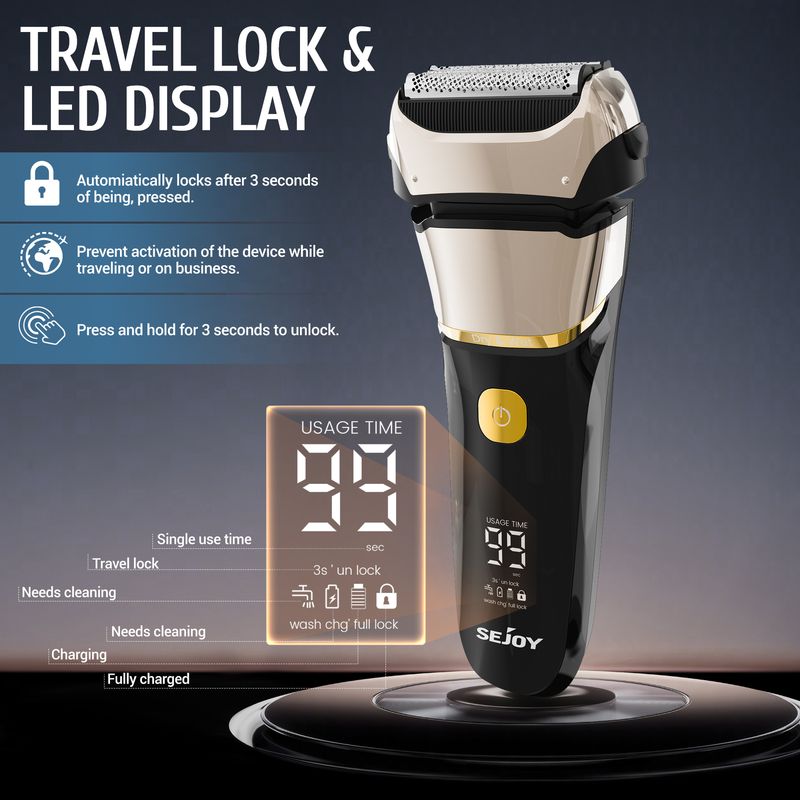 New Foil Electric Cordless Shaver For Men Wet/Dry Razor USB Rechargeable_voghion.com