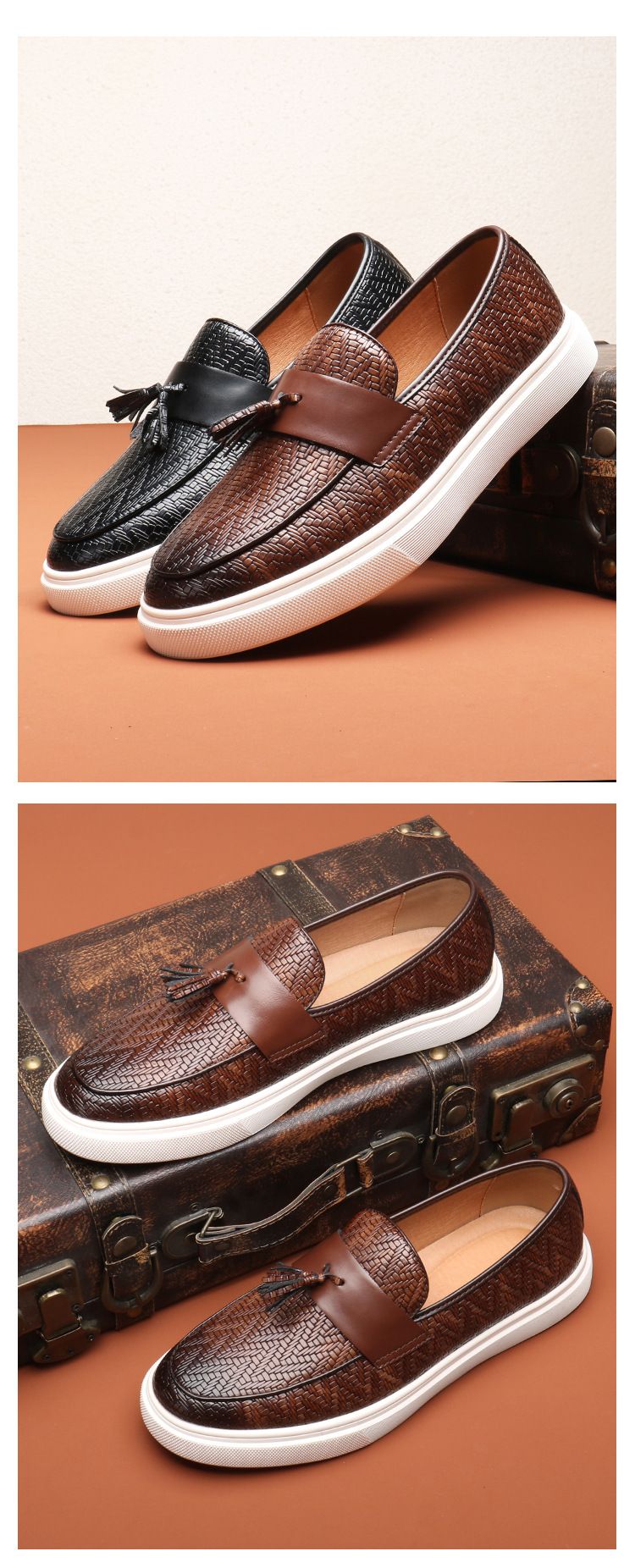 Herrenschuhe Slip-on Tassel Loafers Herren Freizeitschuhe All-Match Fashion Pattern Peas Schuhe Herren Auf Lager Generation_voghion.com