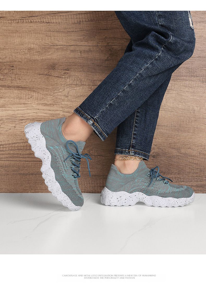 Μεγάλο μέγεθος αθλητικών για γυναίκες, αναπνεύσιμες κάλτσες με πλέξιμο, παπούτσια με ένα πόδι_voghion.com