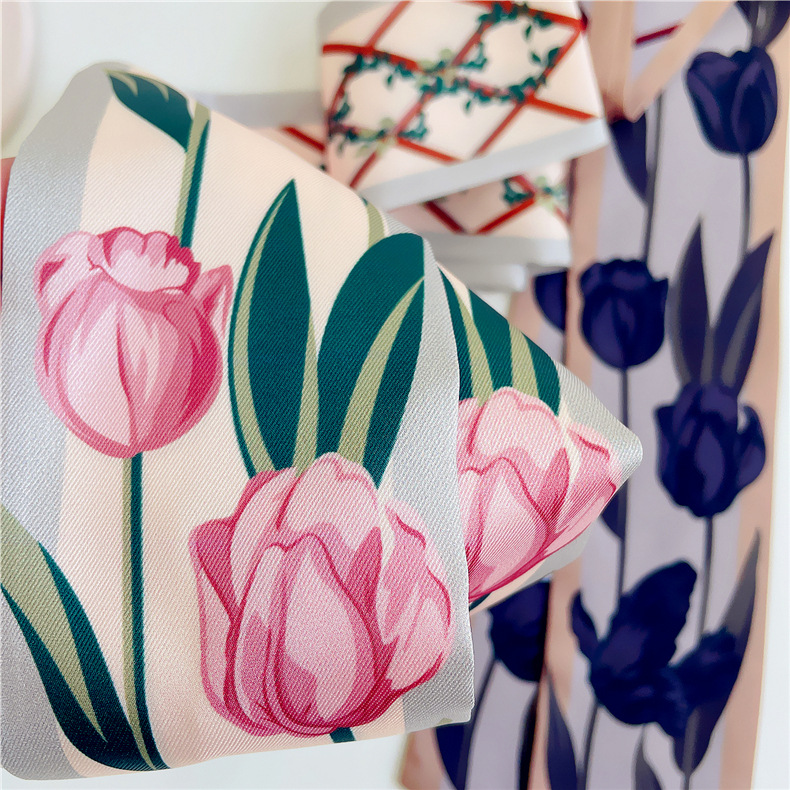 Borsa per rilegatura con cinturino sottile e stretto da donna coreano primavera autunno nuova squisita fascia per capelli tulipano francese con nastro_voghion.com