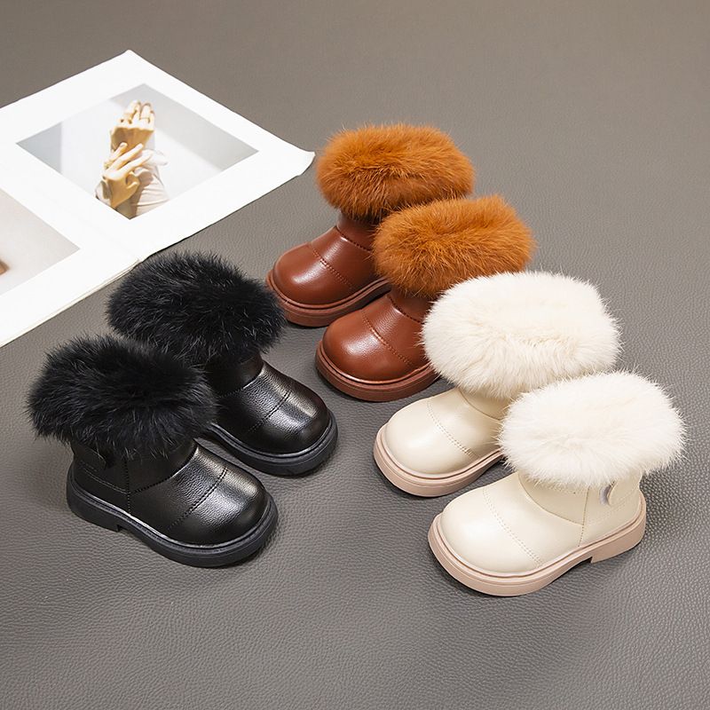 Leather Martin Autumn Winter 2025 Warm British Cotton Fleece Lined Short Boots Girls' New Style Single_voghion.com