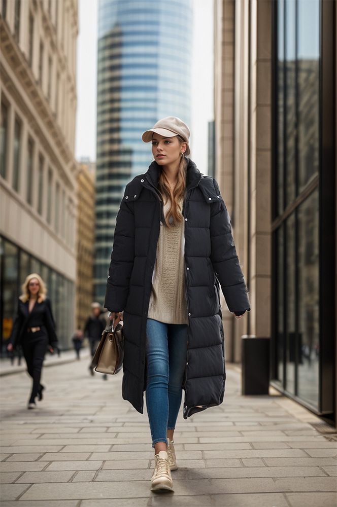 Veste Live Cap pour femme, nouveau style coréen, manteau long en coton, coupe-vent, vêtement d'hiver épais_voghion.com