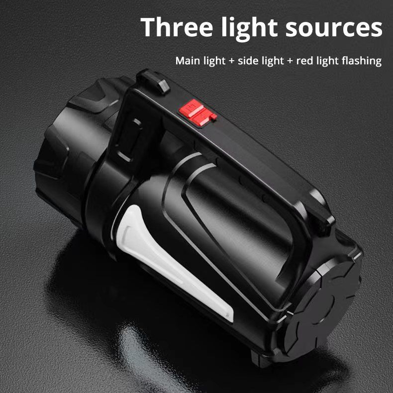 Cross-Border Rechargeable Br Handheld Home Outdoor Red L Warning Multi-Function High-Power LED Emergency_voghion.com