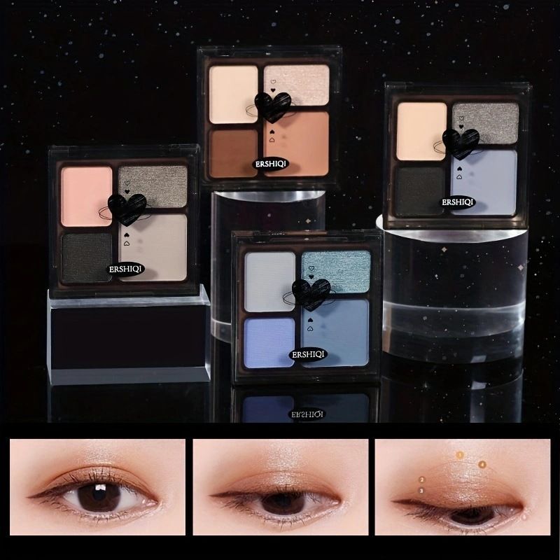 Exklusive ErshiQI Quad Pearl Matt Fine Flash Super Fire Lidschattenplatte_voghion.com