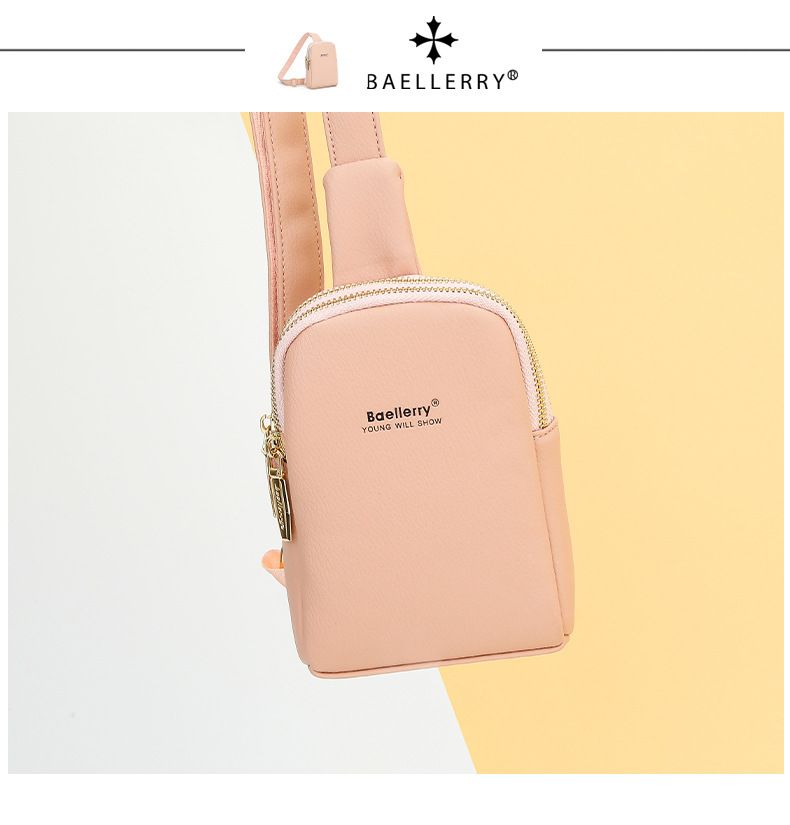 Baellerry new women's chest bag style fashion double zipper messenger bag simple and versatile mobile phone bag wholesale_voghion.com