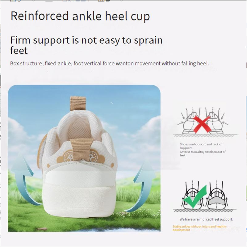 Scarpe per bambini primavera e autunno stile antiscivolo suola morbida scarpe casual per bambini scarpe sportive bianche scarpe per bambini_voghion.com