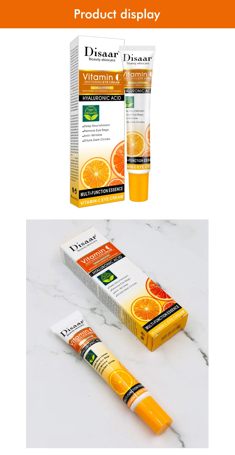 High Purity VC Peptide Remove Dark Circles Anti Wrinkle Puffiness Eye Gel Vitamin C Eye Cream_voghion.com