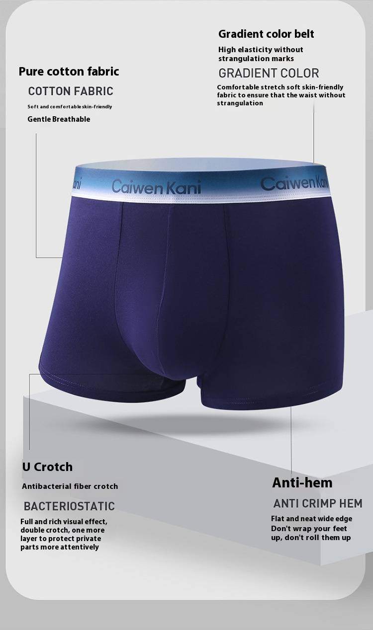 Herrunderkläder Andningsbara boxershorts i ren bomull, modal, tunna grafen-shorts, presentförpackning_voghion.com