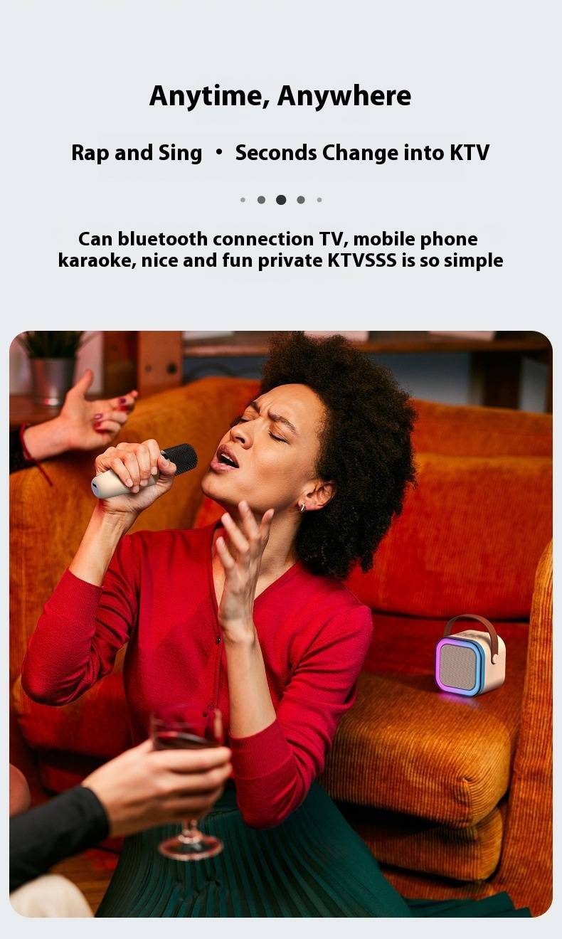 K12 Bluetooth-luidspreker met ingebouwde microfoon - Draagbare karaokemachine voor thuis- en buitengebruik_voghion.com