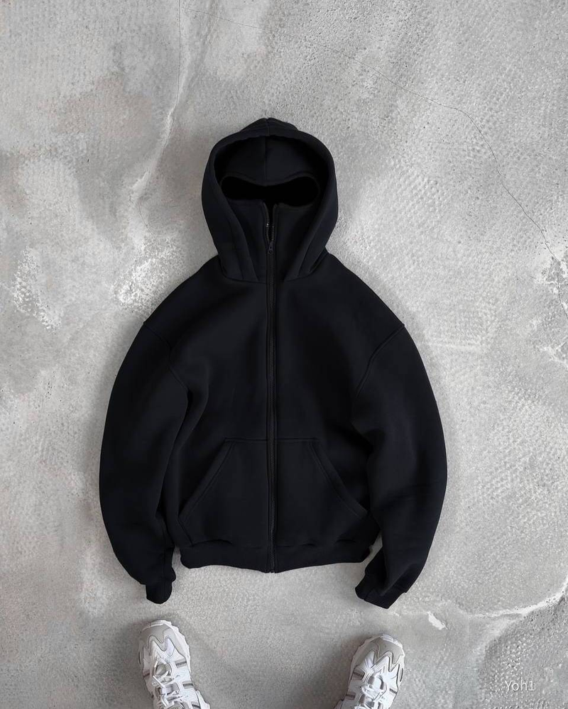 Men's Zip-Up Hoodie With Double-Layer Face Mask - Streetwear Pullover For Hip-Hop Fashion (Black/Grey/White, S-XXXL)_voghion.com