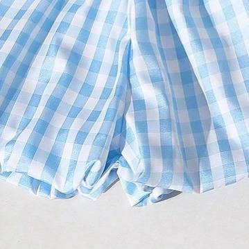 Ensemble 3 pièces pour bébé fille : gilet à nœud papillon, short bloomer vichy et mini sac – Tenue d'été douce et légère (6 mois à 3 ans, blanc)_voghion.com