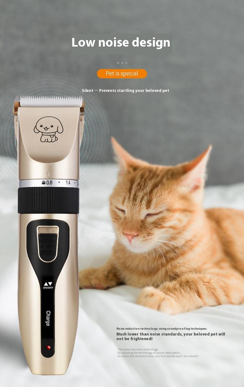 Professional Cordless Pet Grooming Clipper With Ceramic Blade - Quiet & Safe Trimmer For Dogs & Cats - Multiple Attachments For Full Grooming Kit_voghion.com