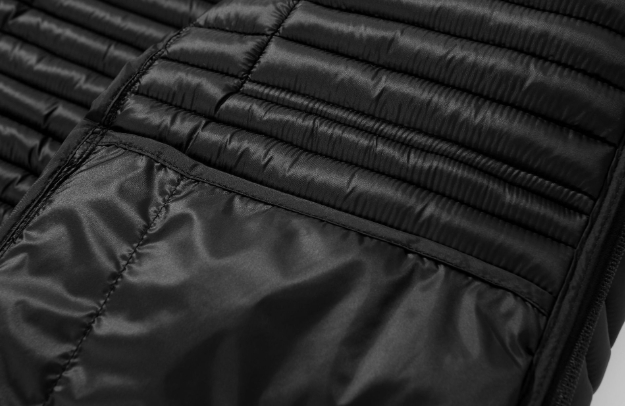 Jaqueta acolchoada masculina com infusão de grafeno e capuz removível - Casaco Techwear de inverno com logotipo circular, agasalho leve e quente_voghion.com