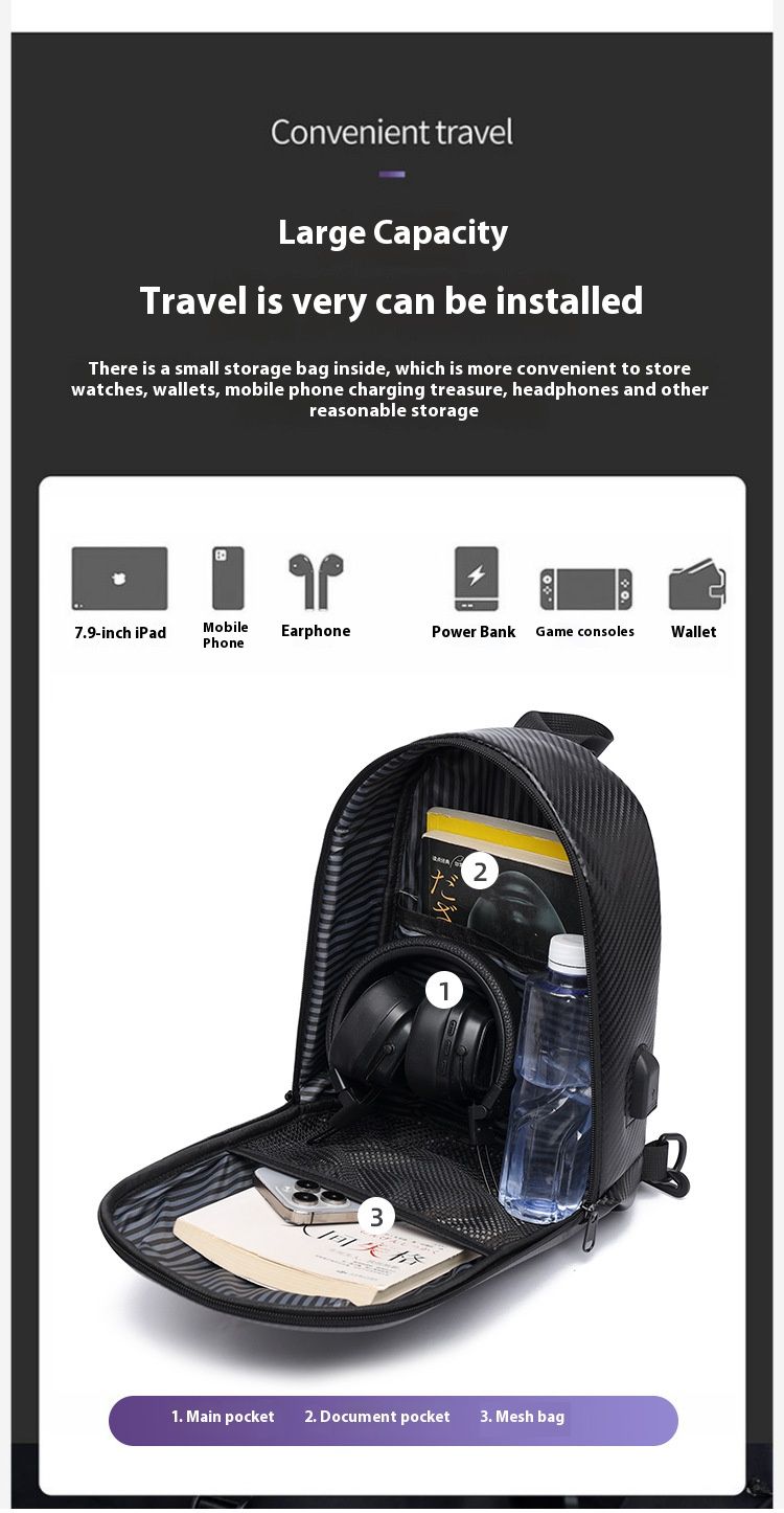 Men's Premium Nylon Crossbody Bag - Ultra-Lightweight & Durable Shoulder Sling With Laptop Compartment For Urban Commuting_voghion.com