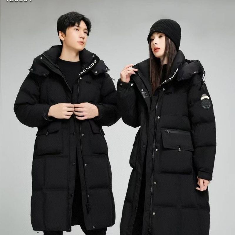 Lange Pufferjacke für Paare – Übergroßer Wintermantel im Workwear-Stil mit 55 % weißen Entendaunen, viel Wärme für Stadt und Outdoor_voghion.com