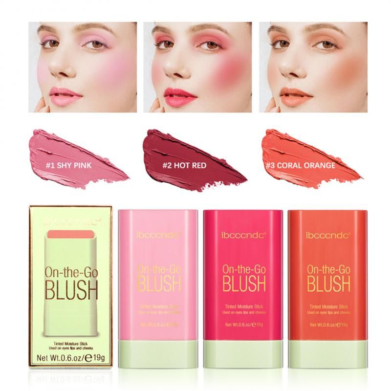 Ūdensizturīgs sejas vaigu sārtuma sārtums Natural Cheek Rouge 3 Colors Silky Smooth Tint Cream Blusher Blush Stick Face Makeup Blusher_voghion.com
