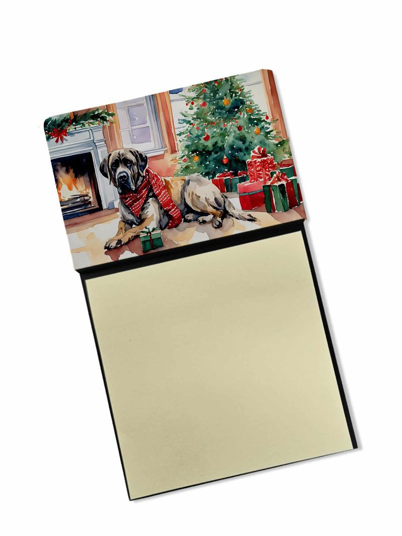 NEW Mastiff Cozy Christmas Sticky Note Holder Refillable Dispenser Self-Sticky Note Pads, Memo Pads Blank Desk Accessories_voghion.com