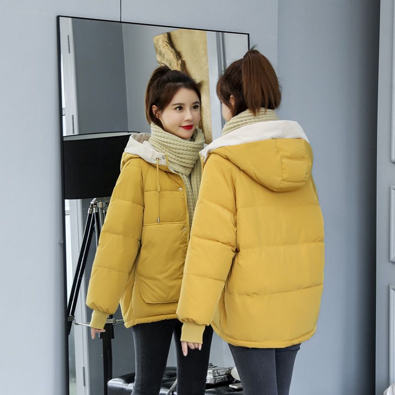 Chaqueta acolchada corta de algodón grueso y suelto para mujer, estilo coreano, para invierno 2024_voghion.com