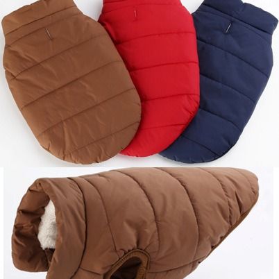 Herbst-Winter-Hundebekleidung mit Druckknöpfen, dicker Baumwollmantel, Haustierbedarf_voghion.com