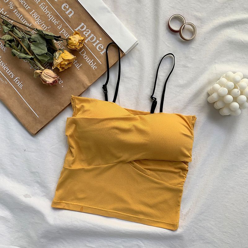 Internet celebrity thread cotton beautiful back, chest wrapping, strapless girl, student bra base, sports suspender,_voghion.com