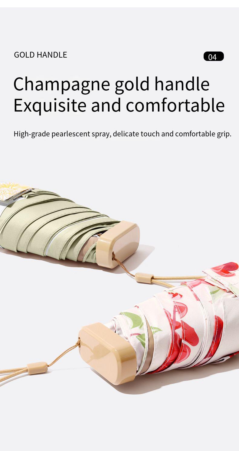 Elegante Damen-Flachtasche, 40 % reduziert. Tragbarer, kompakter Sonnenschirm zum Zusammenfalten, doppelt verwendbar für Sonne und Regen._voghion.com