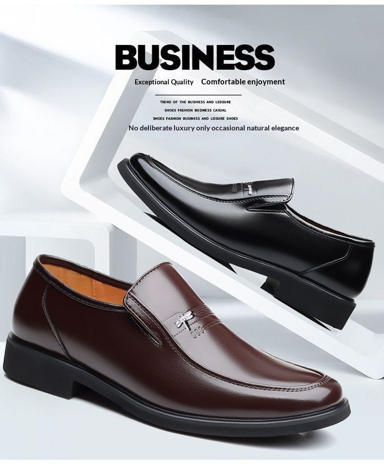Glide Dragonfly Herrenschuhe aus echtem Leder – Business Casual, formelle Schuhe mit Absatz, rutschfest, für Männer mittleren Alters_voghion.com