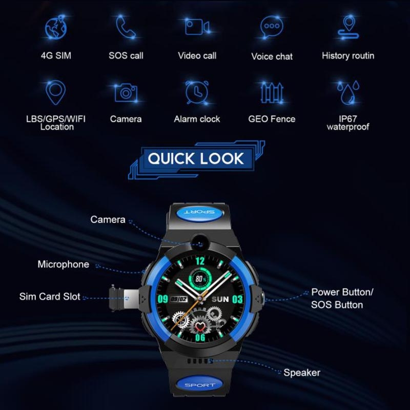 LT32 European Edition 4G wasserdichte Touch-Video-Fotografie GPS-Kindertelefon-Smartwatch (rot)_voghion.com