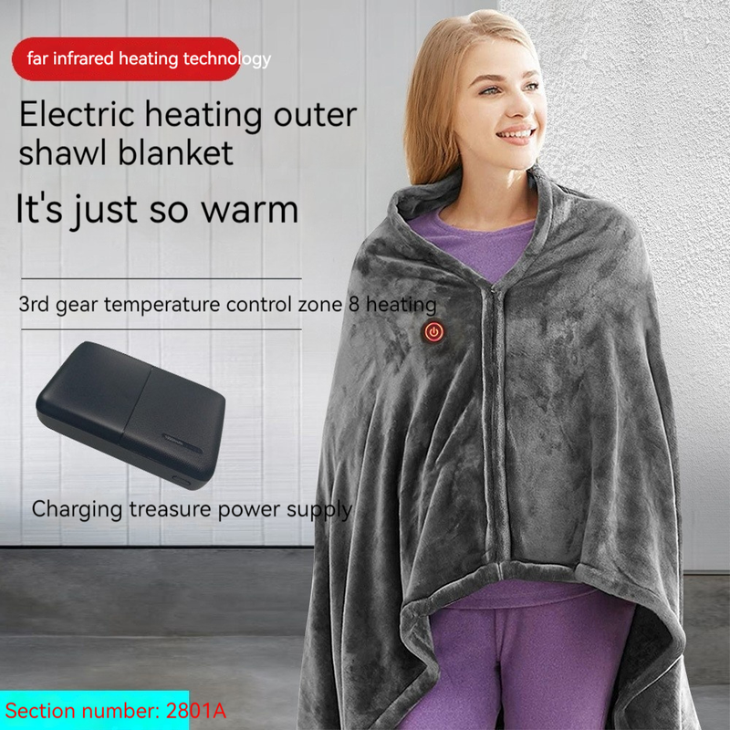Multifunctional Intelligent Heating Blanket Coral Plush Thermal Electric Shawl USB Charging Cold Resistant Heating_voghion.com