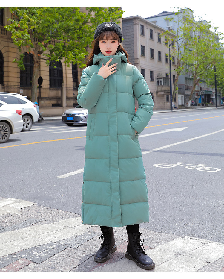 Damenbekleidung Warme Jacke Gepolsterte Jacke Damen Super Lang Bis Zum Knöchel Locker Brot Warm Gepolsterte Jacke_voghion.com