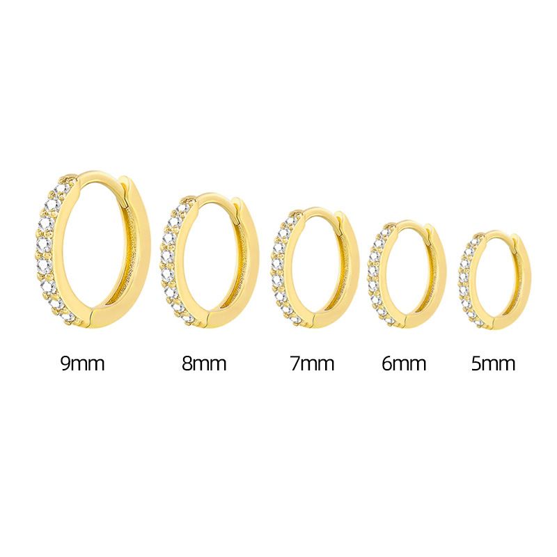 2 pezzi orecchini a cerchio in acciaio inossidabile con zirconi e cristalli minimali color oro e argento, piccoli orecchini a cerchio per cartilagine, gioielli da piercing_voghion.com