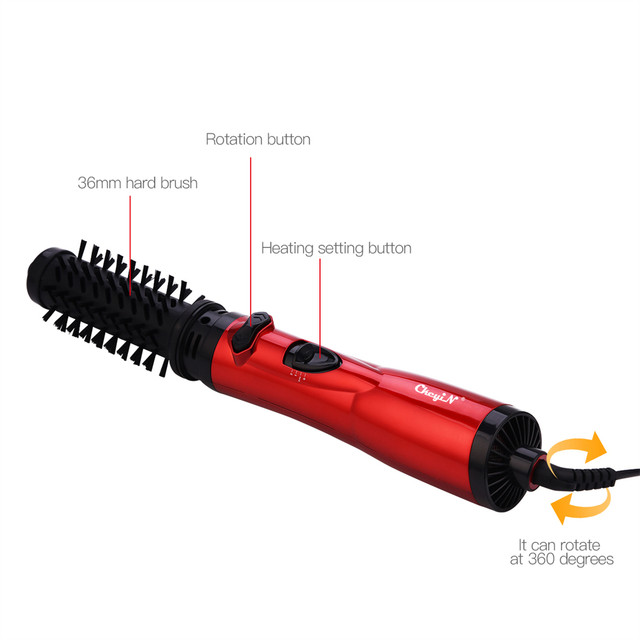 CkeyiN Spazzola per asciugacapelli 2 in 1 Spazzola per rotazione ad aria calda Arricciacapelli Lisciante Styling Auto-rotante Ionico Rotondo Asciugacapelli Volumizzante_voghion.com