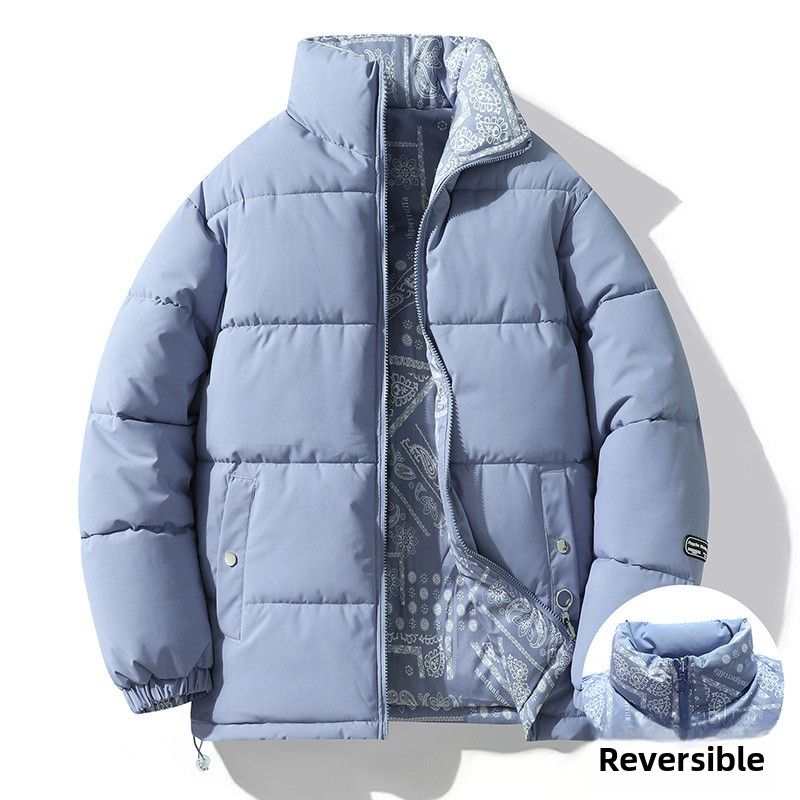 Abiti imbottiti in cotone double face per uomo e donna, giacca imbottita in cotone con collo alto per coppie_voghion.com