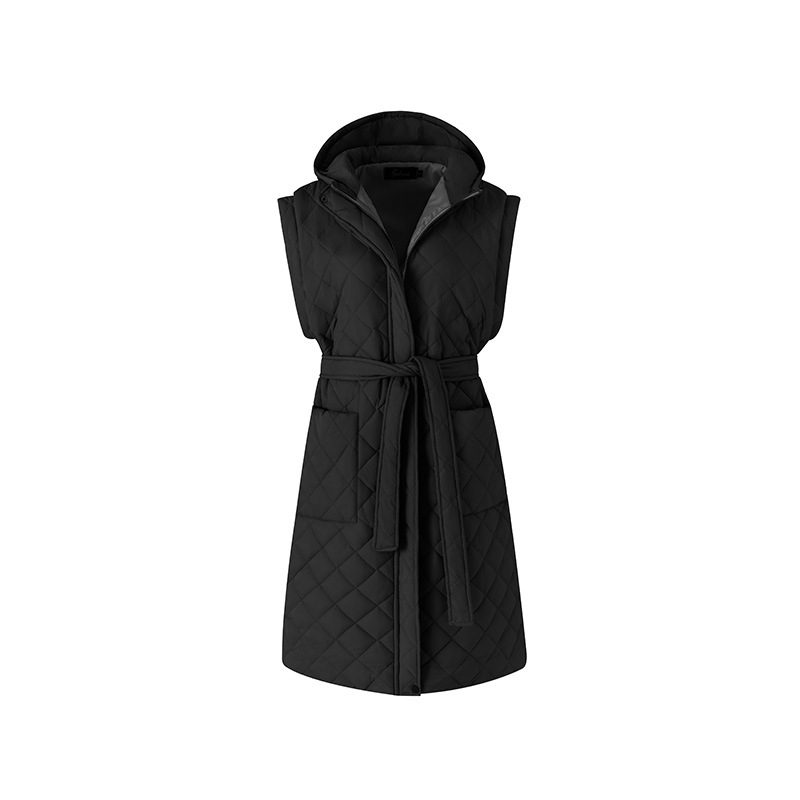 Abbigliamento da donna autunno e inverno cappello lungo da indossare, gilet con cerniera, cappotto imbottito in cotone da donna con personalità sottile_voghion.com
