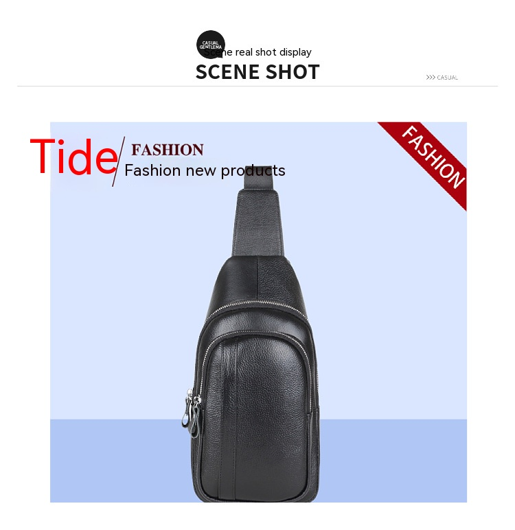 Il primo strato di borsa da petto da uomo in pelle di vacchetta, borsa a tracolla alla moda coreana, borsa a tracolla, borsa da lavoro alla moda, borsa casual per studenti_voghion.com
