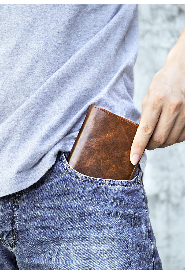 Marhabőr pénztárca rfid bőr férfi pénztárca Rövid első rétegű pénztárca kártyatáska pénztárca_voghion.com