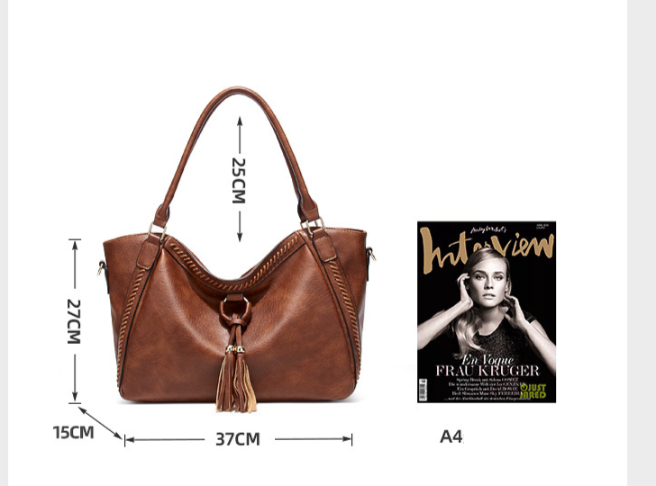 Vintage tas met kwastjes schoudertas emmer tas_voghion.com